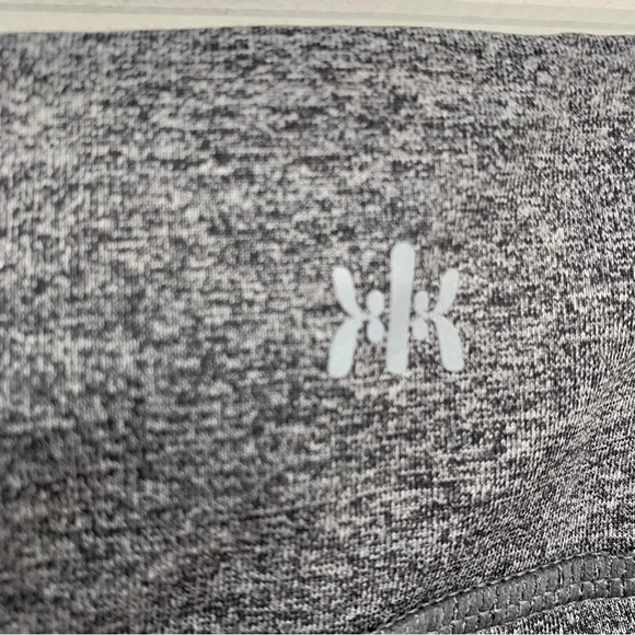 Kyodan Legging Medium Gray Stripe Mid Rise Stretch Activewear Athleisure Pants - Picture 6 of 10